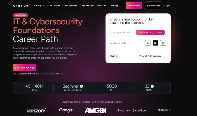 Cybrary IT and Cybersecurity Foundations Career Path introduction