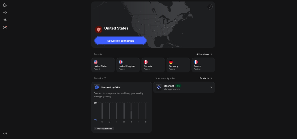 NordVPN desktop interface highlighting Double VPN feature for automated hacking labs
